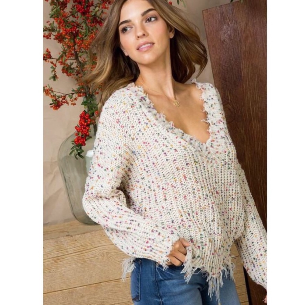 💕 Delightful Days Distressed Sweater